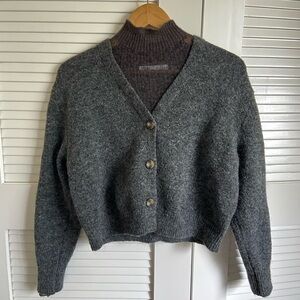 Zara Charcoal Button-Up Women's Cardigan